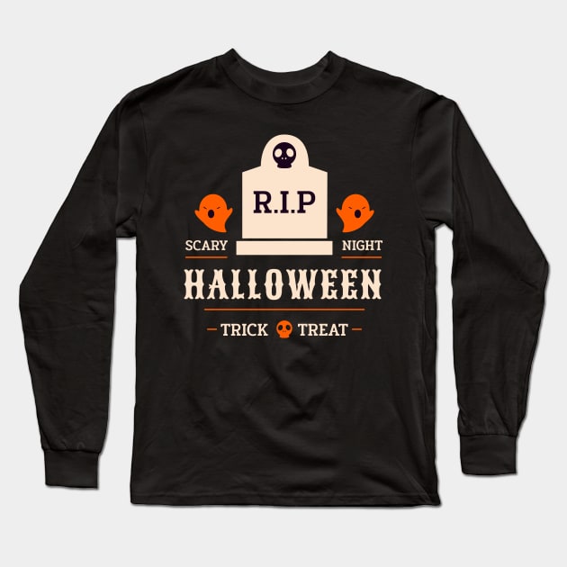 Halloween Trick or Treat Costume 2020 Gift Idea For Women & Men Scary Night Party Long Sleeve T-Shirt by MIRgallery